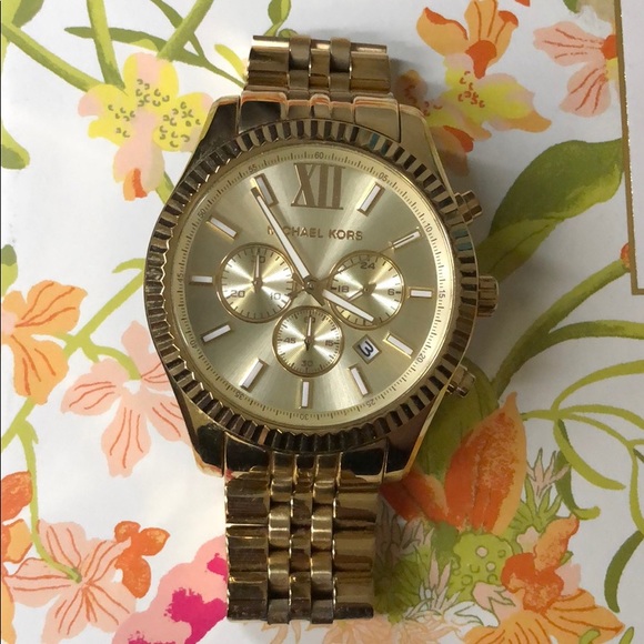 Michael Kors Accessories - Gold Michael Kors large face Watch